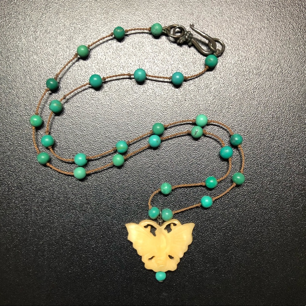Butterfly and Turquoise Necklace